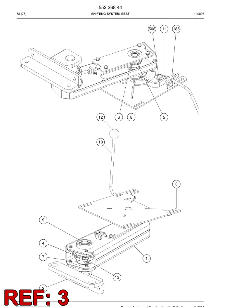 55226815 552 268 15 Shaft Assembly - Sandvik Technical Drawing
