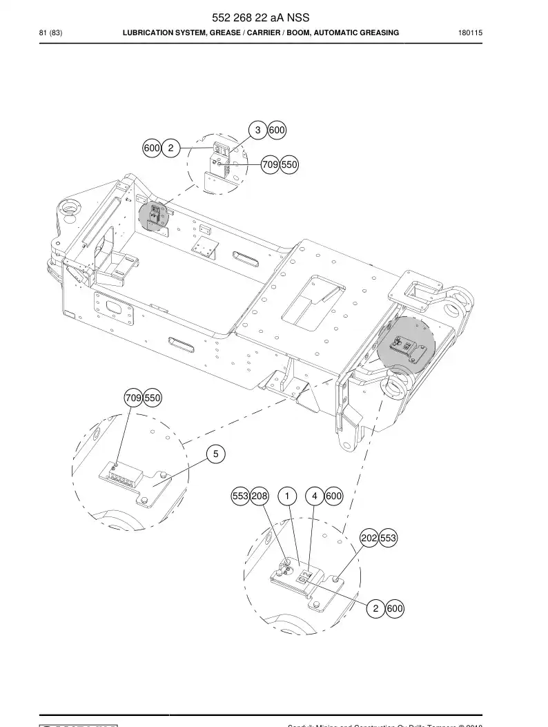 55226822a 552 268 22a SISTEMA DE LUBRICATIONO, GRAXA - Sandvik Technical Drawing