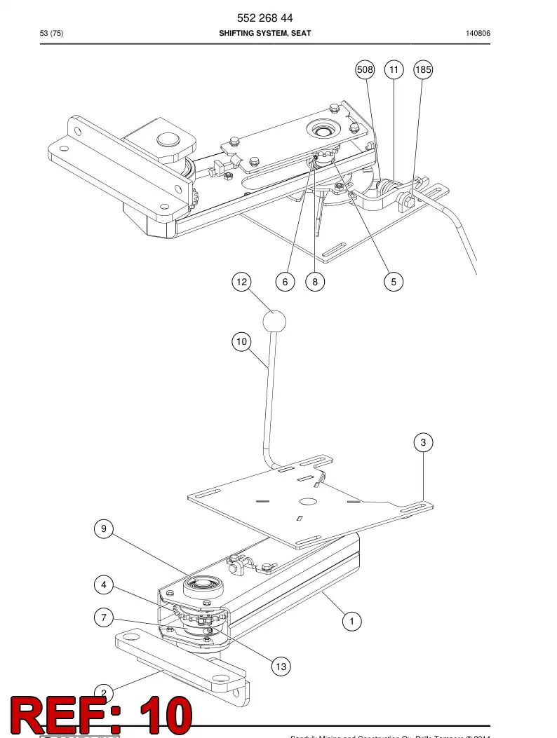 55226845 552 268 45 ALAVANCA - Sandvik Technical Drawing