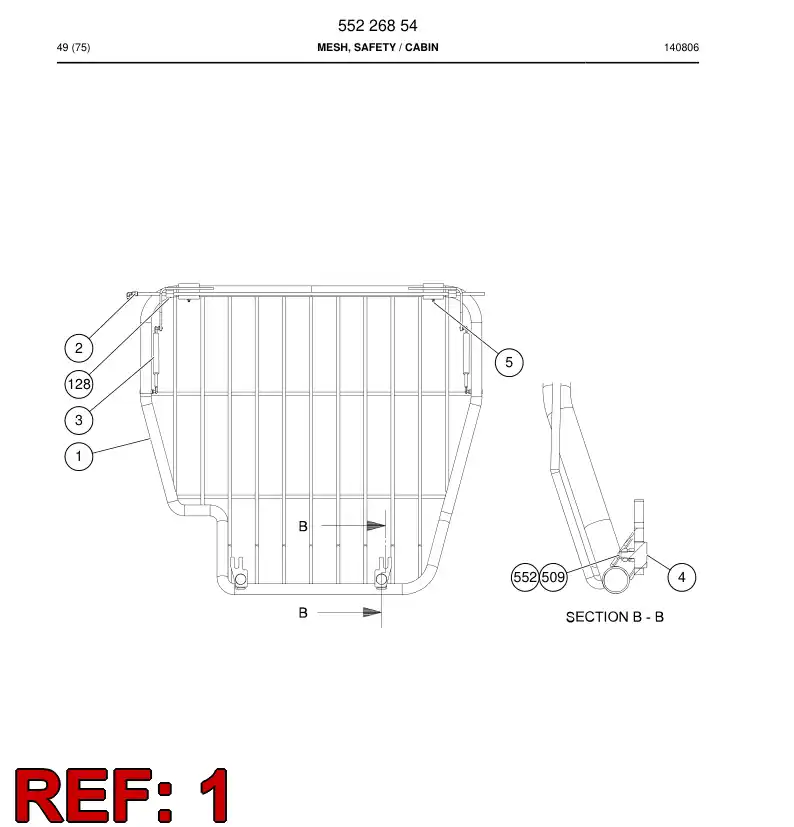 55226857 552 268 57 Mesh, Safety - Sandvik Technical Drawing