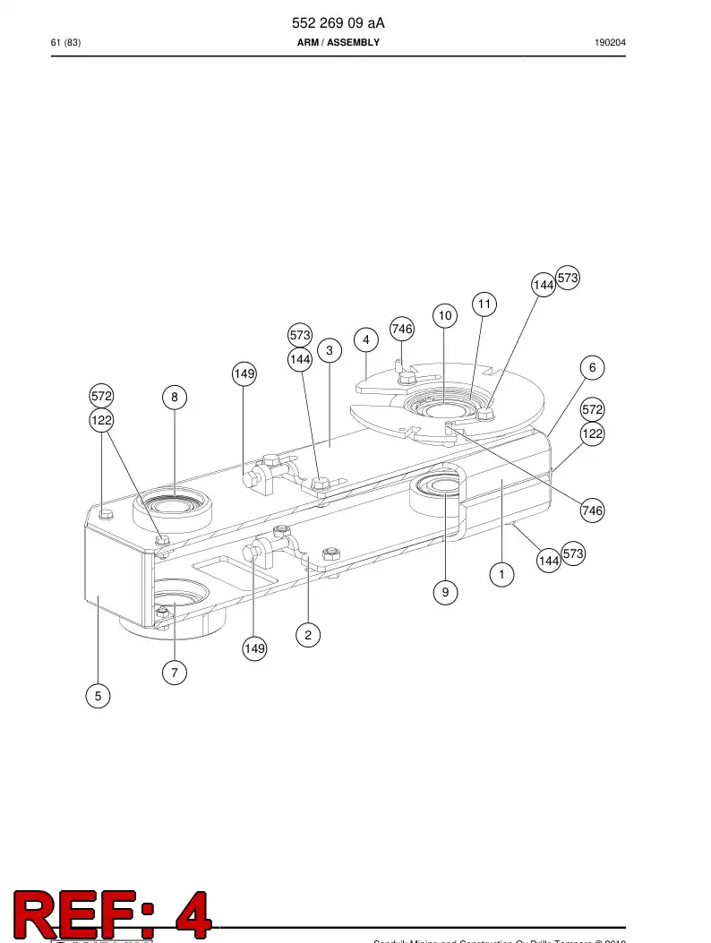55226864a 552 268 64a Plate - Sandvik Technical Drawing