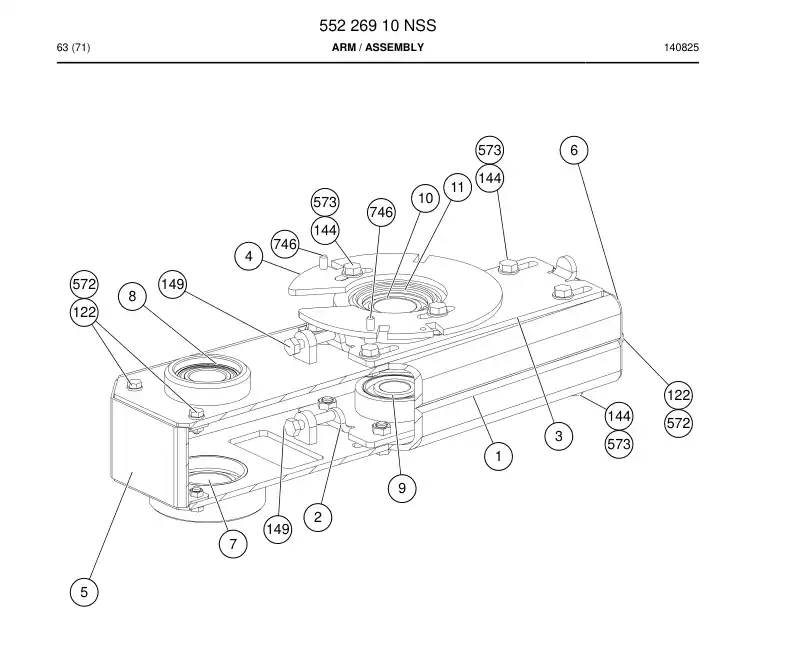 55226910 552 269 10 Arm - Sandvik Technical Drawing