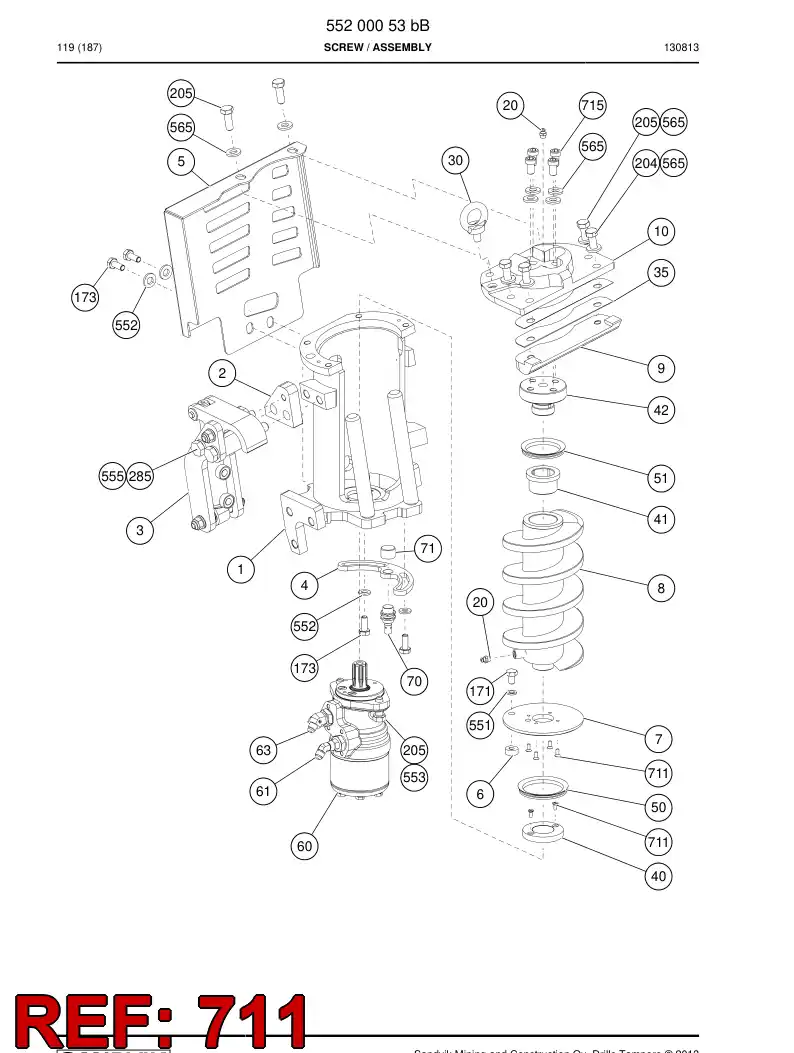 55227019 552 270 19 Slotted countersunk flat head screw - Sandvik Technical Drawing