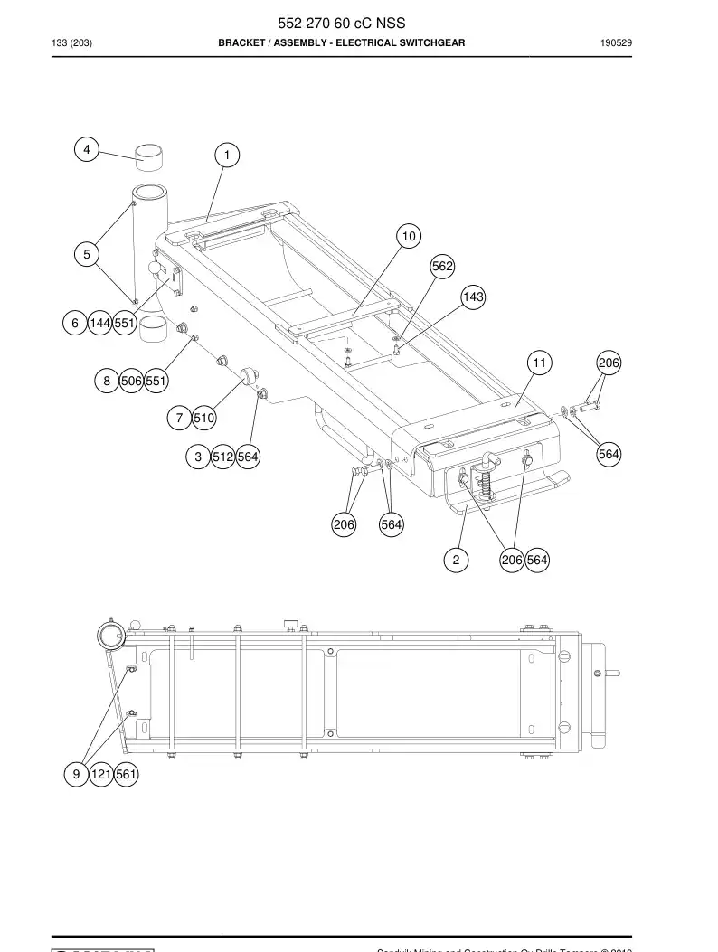 55227060a 552 270 60a Bracket - Sandvik Technical Drawing