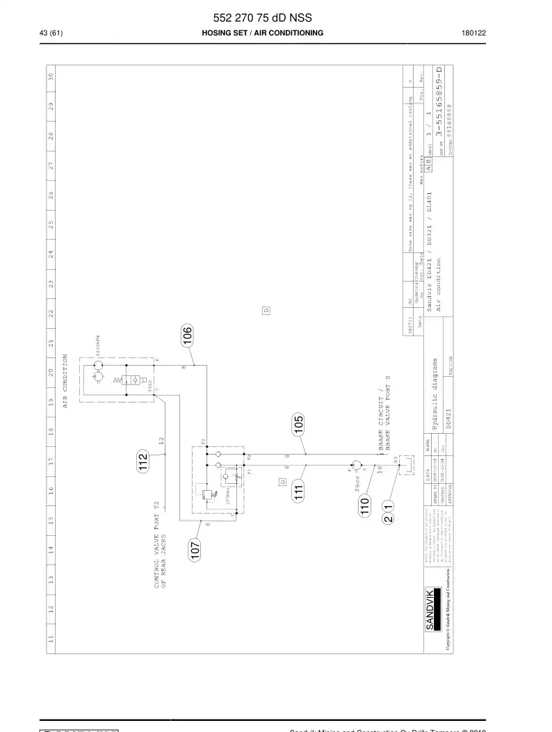 55227075d 552 270 75d Hosing Set - Sandvik Technical Drawing