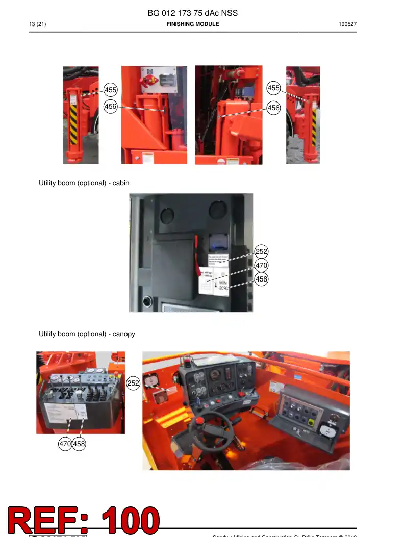 55227126g 552 271 26g Label Set, Safety - Sandvik Technical Drawing