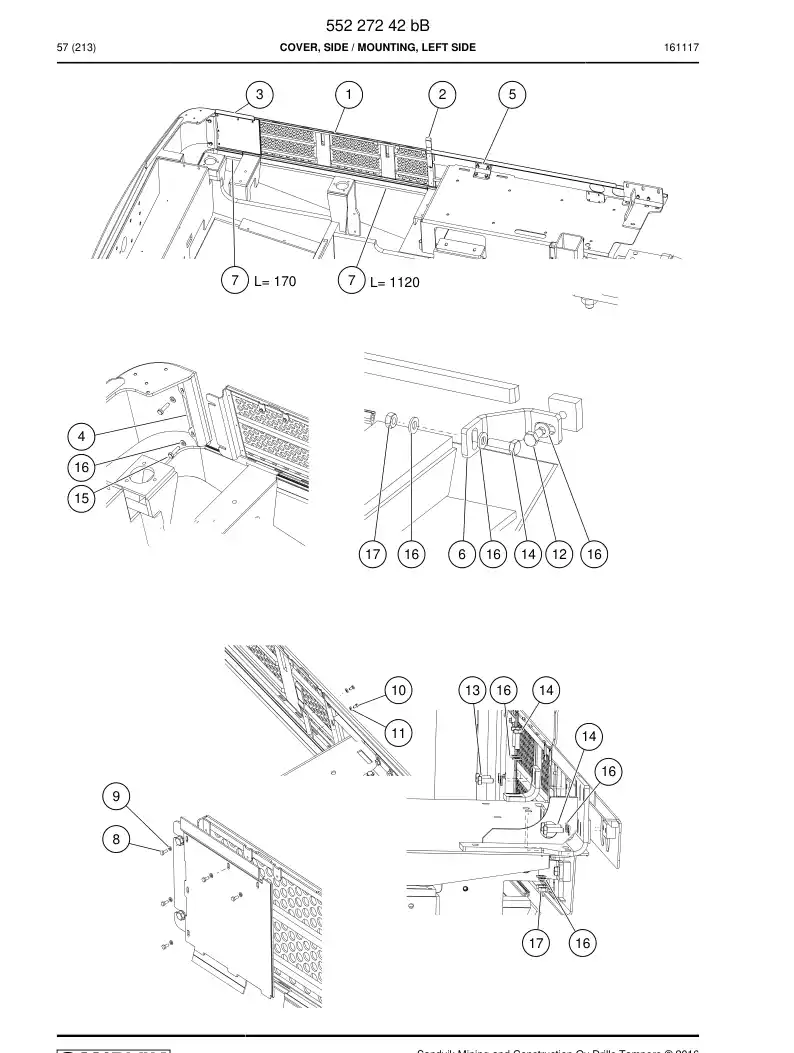 55227242a 552 272 42a Cover, Side - Sandvik Technical Drawing