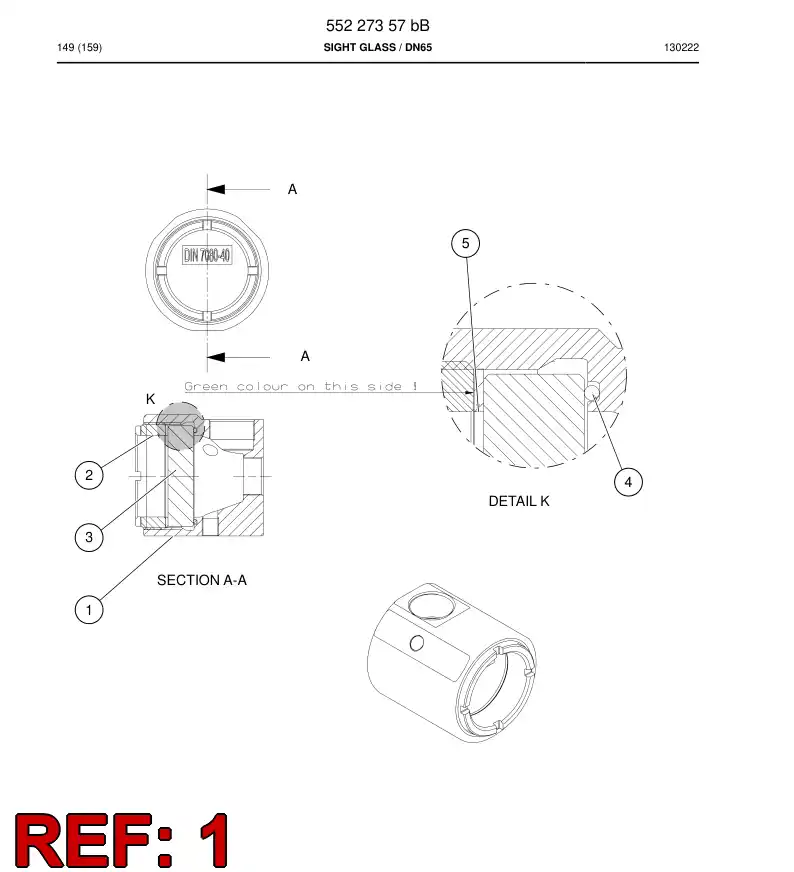 55227358a 552 273 58a Housing - Sandvik Technical Drawing