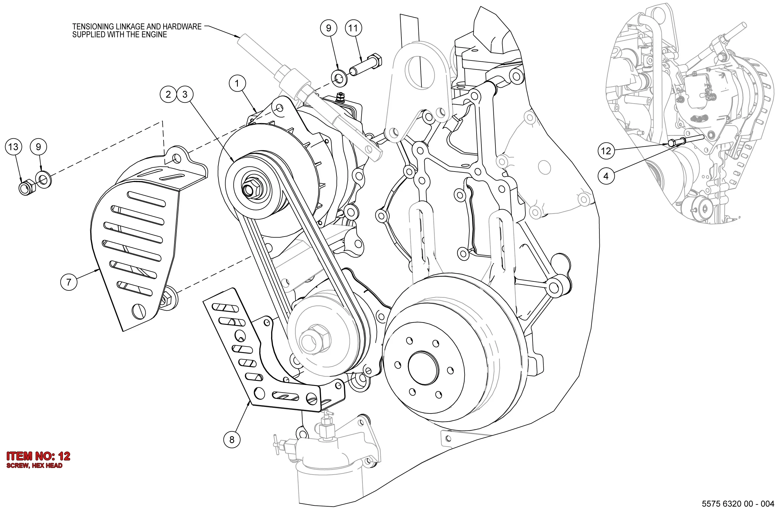 5530 6004 00 SCREW, HEX HEAD - Technical Drawing
