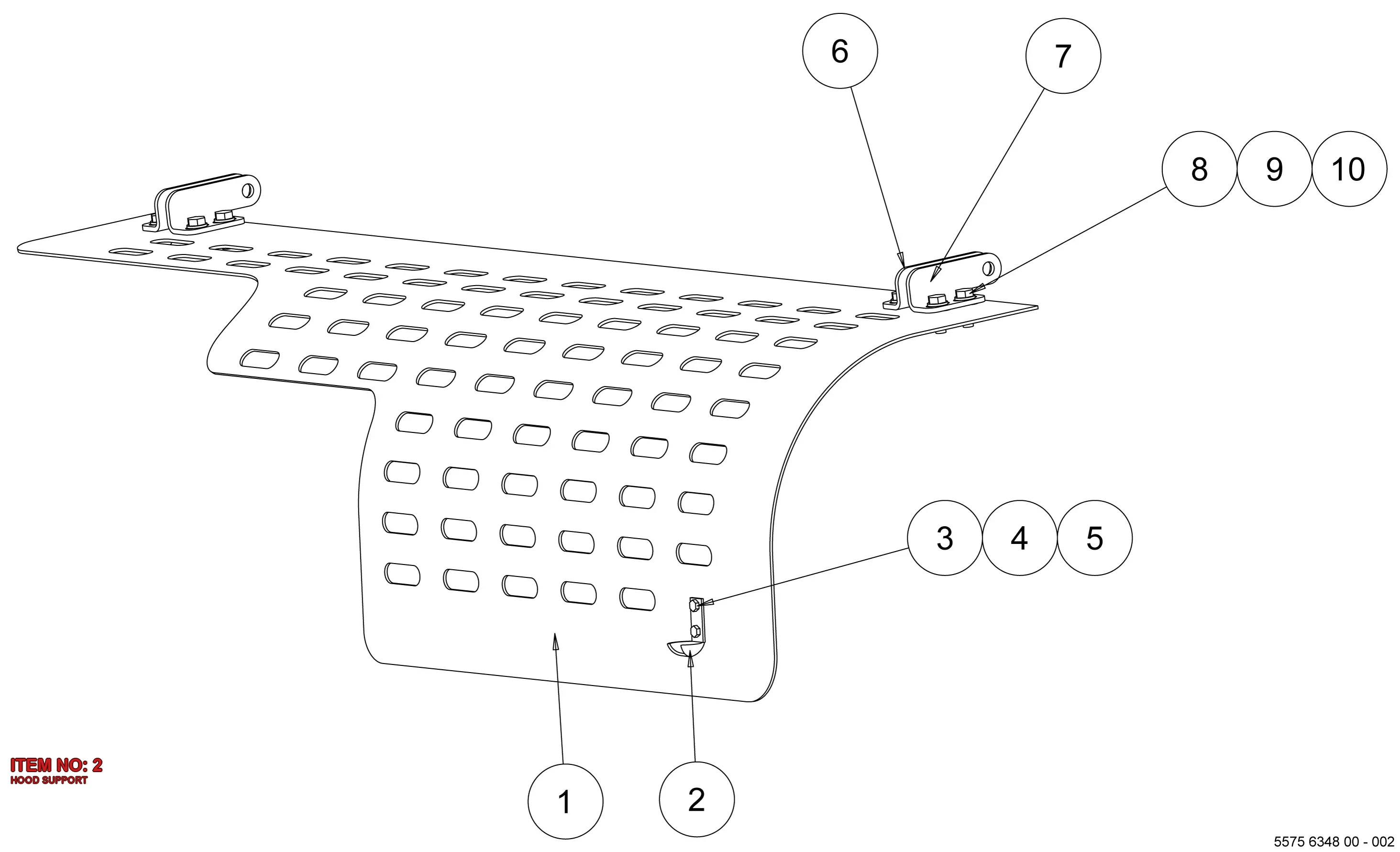 5534 7929 00 HOOD SUPPORT - Technical Drawing