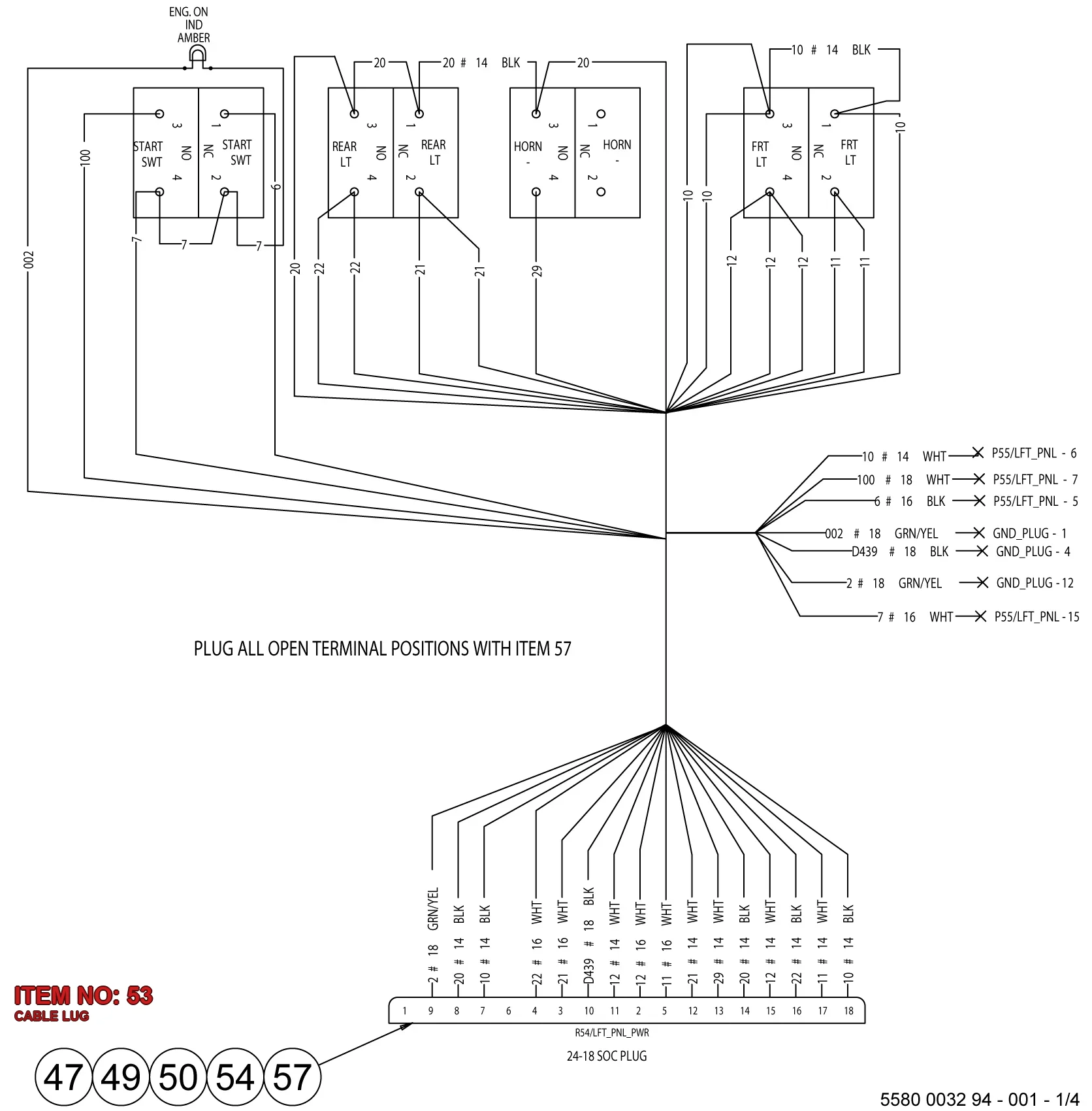 5534 8253 00 CABLE LUG - Technical Drawing
