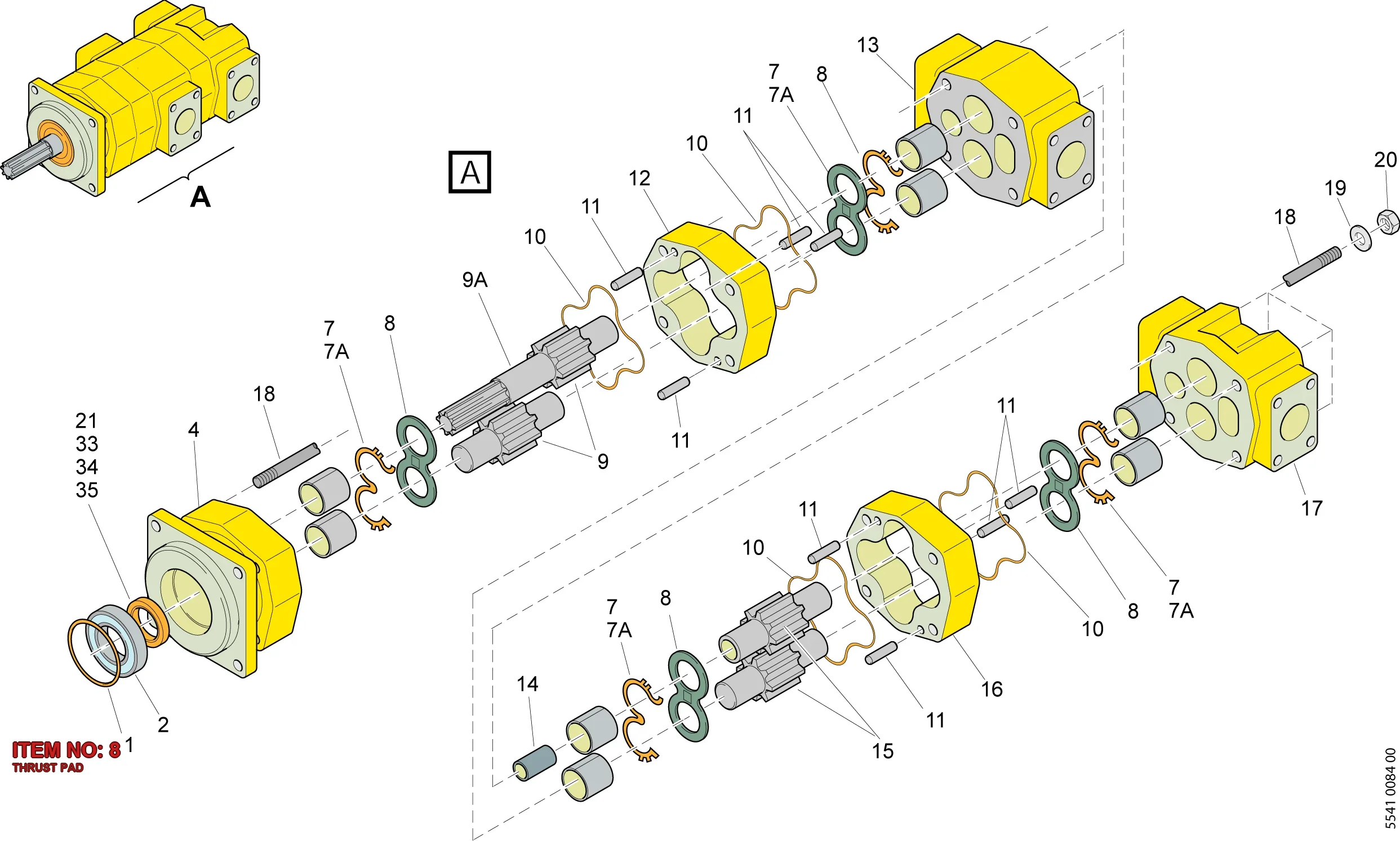 5537 7667 00 THRUST PAD - Technical Drawing