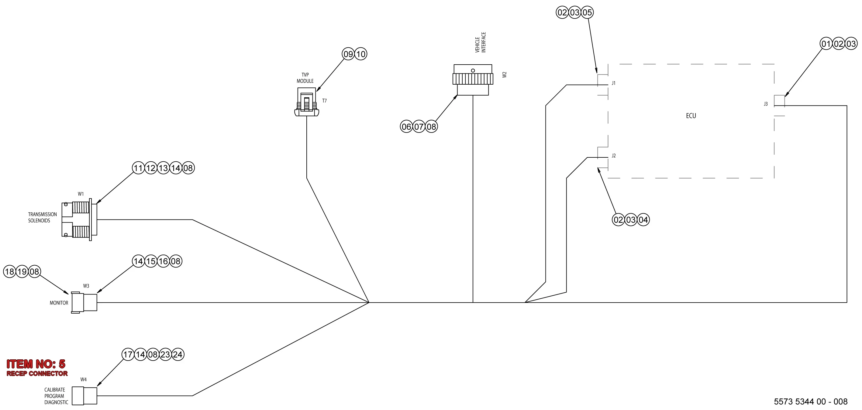 5537 8574 00 RECEP CONNECTOR - Technical Drawing
