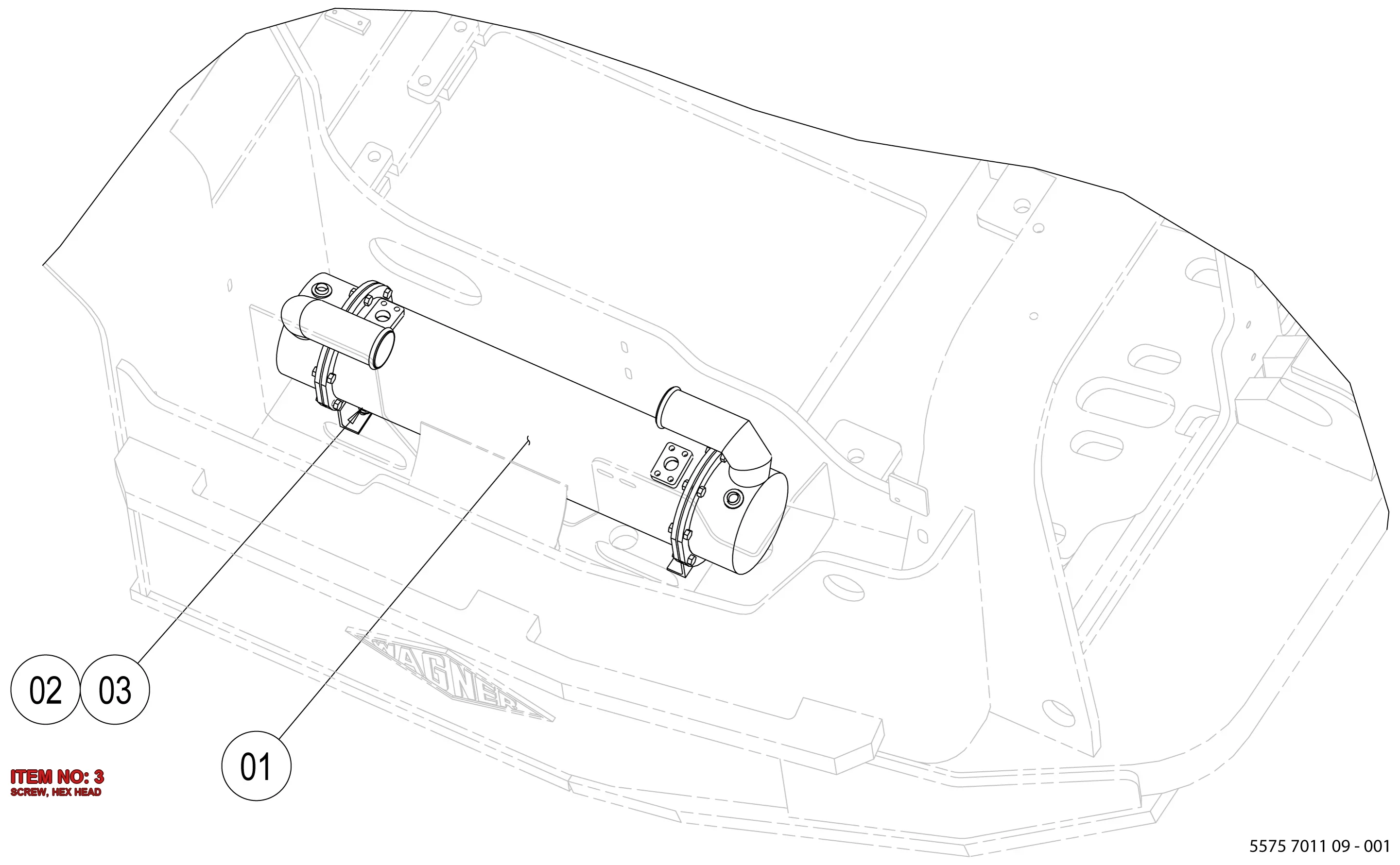 5540 1634 00 SCREW, HEX HEAD - Technical Drawing