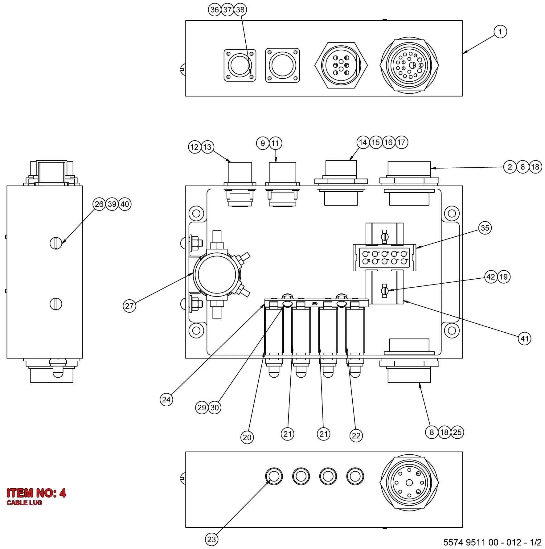 5540 7407 00 CABLE LUG - Technical Drawing