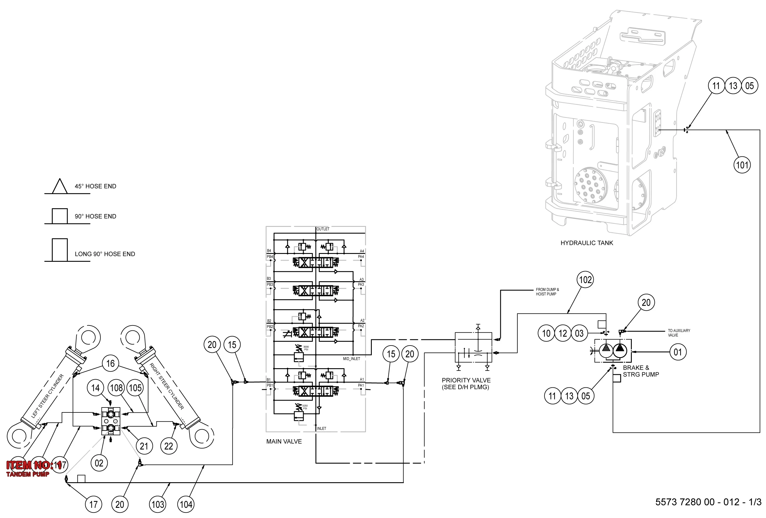 5541 0084 00 TANDEM PUMP - Technical Drawing
