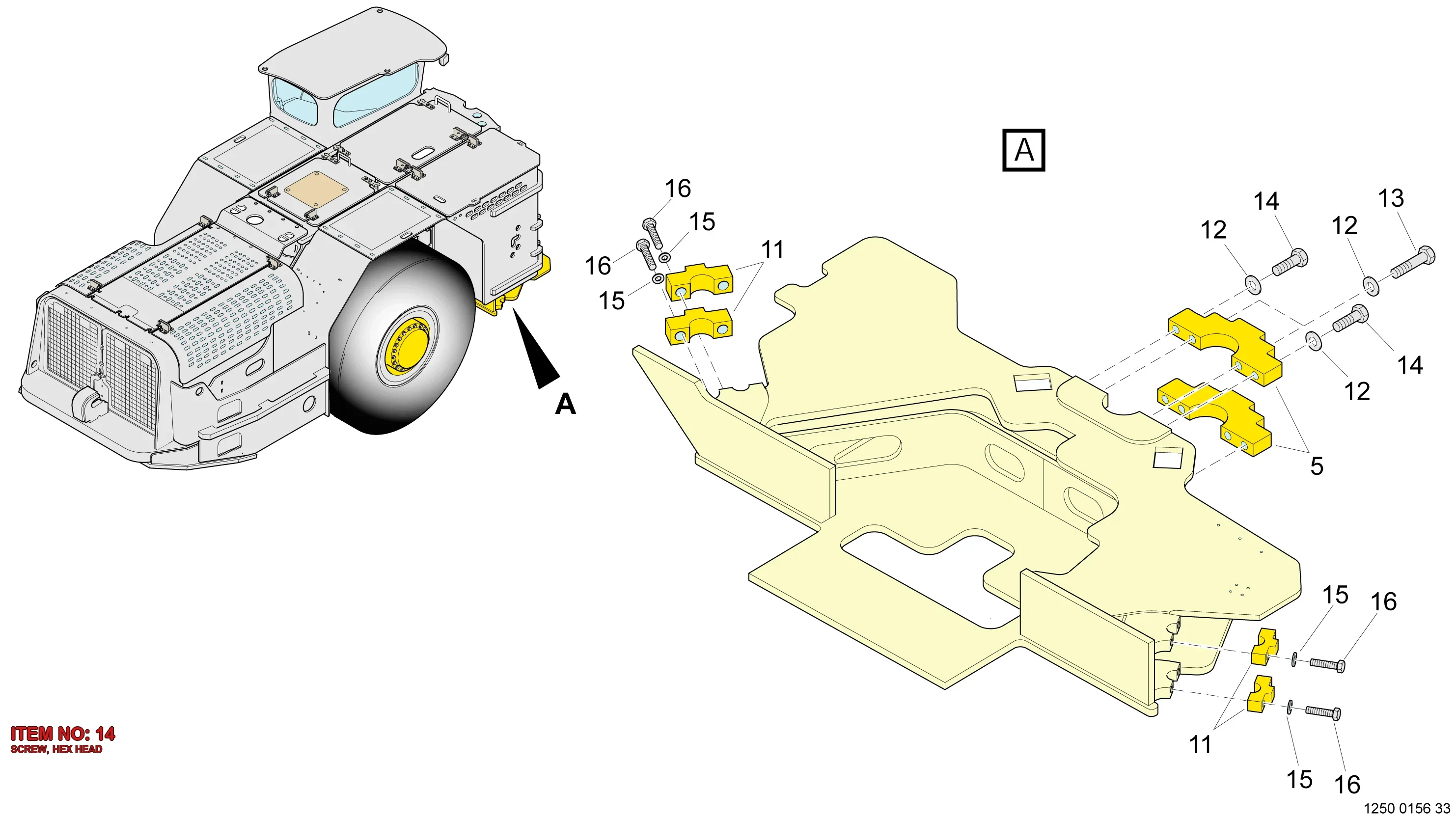 5541 0250 00 SCREW, HEX HEAD - Technical Drawing