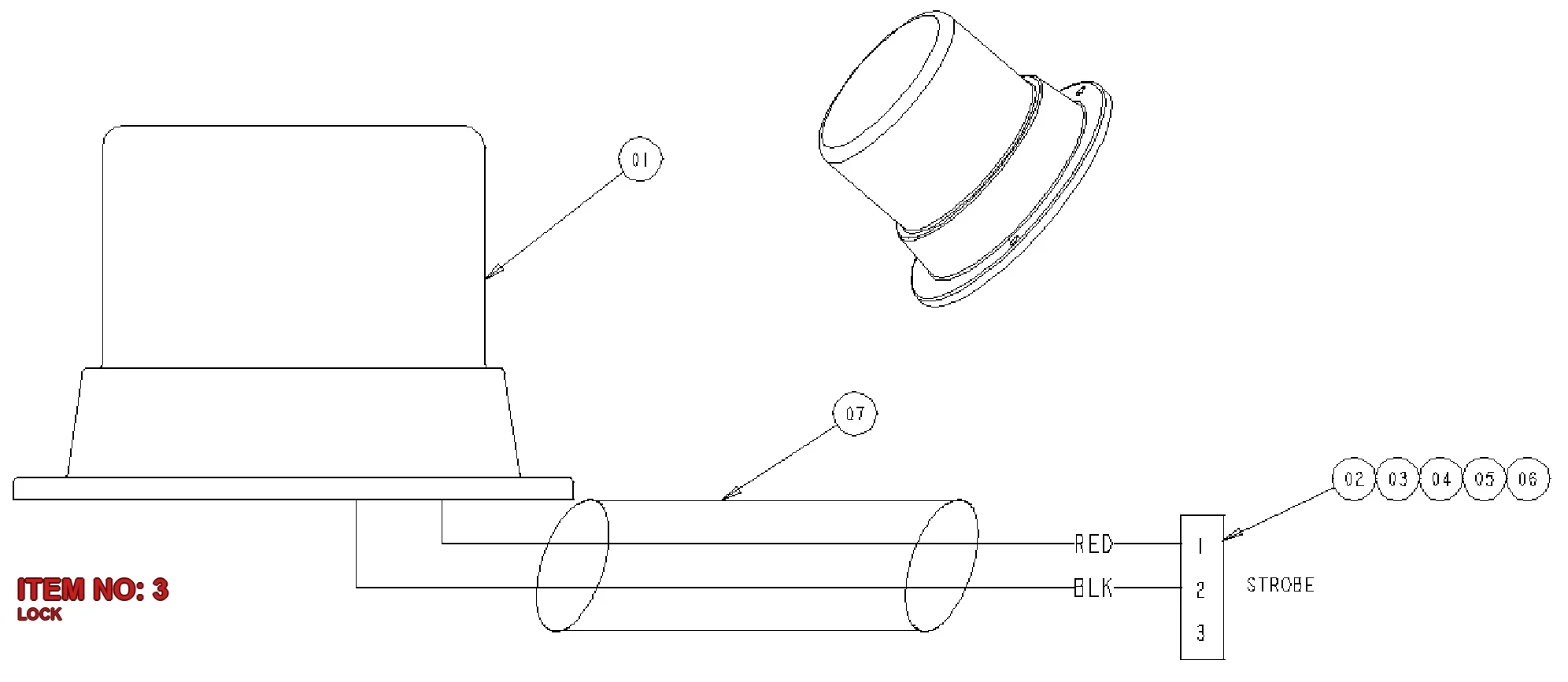 5541 0287 00 LOCK - Technical Drawing