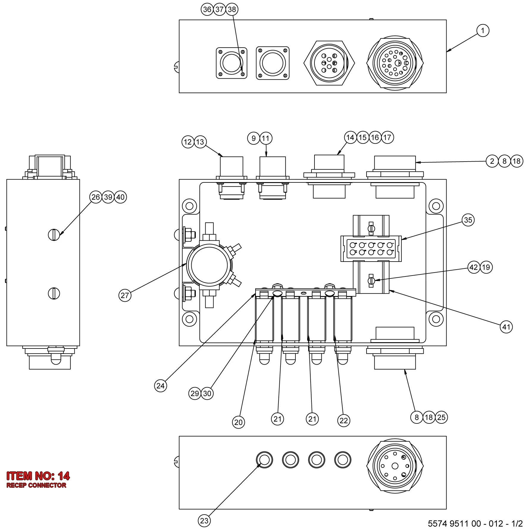 5541 0342 00 RECEP CONNECTOR - Technical Drawing