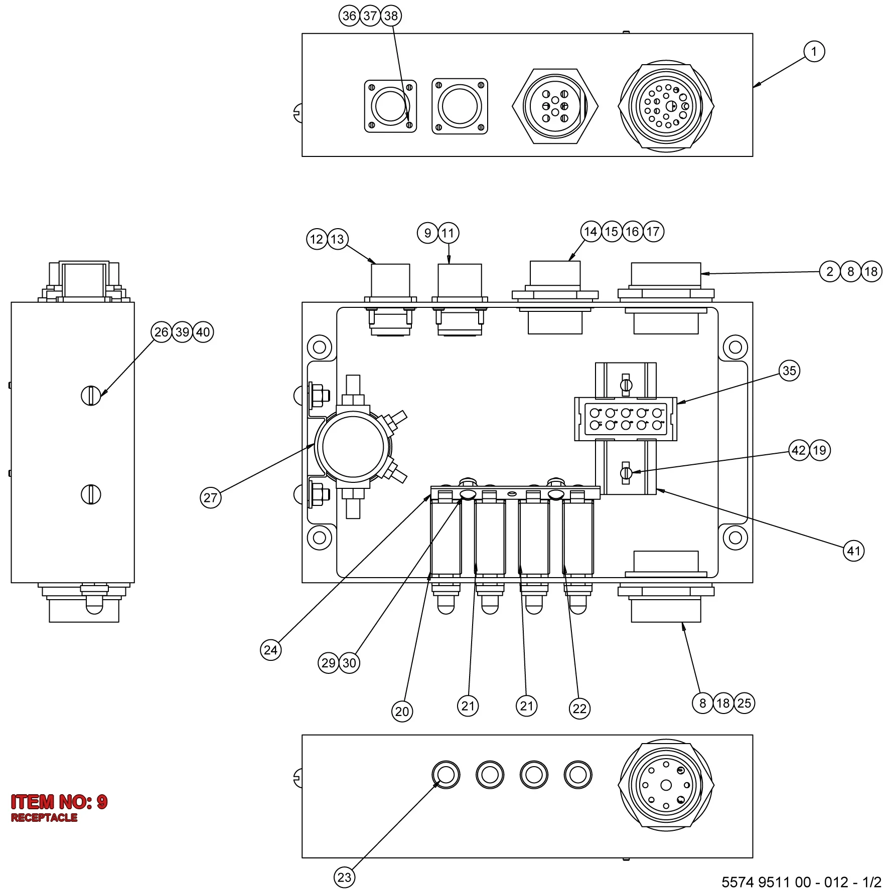 5541 0566 00 RECEPTACLE - Technical Drawing