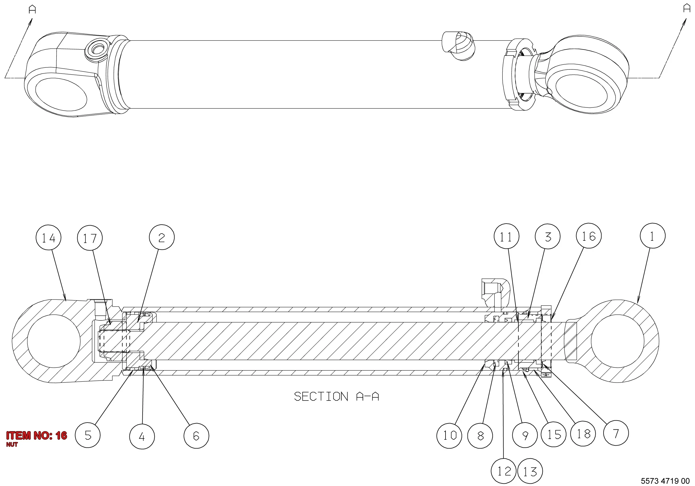 5541 3201 00 NUT - Technical Drawing