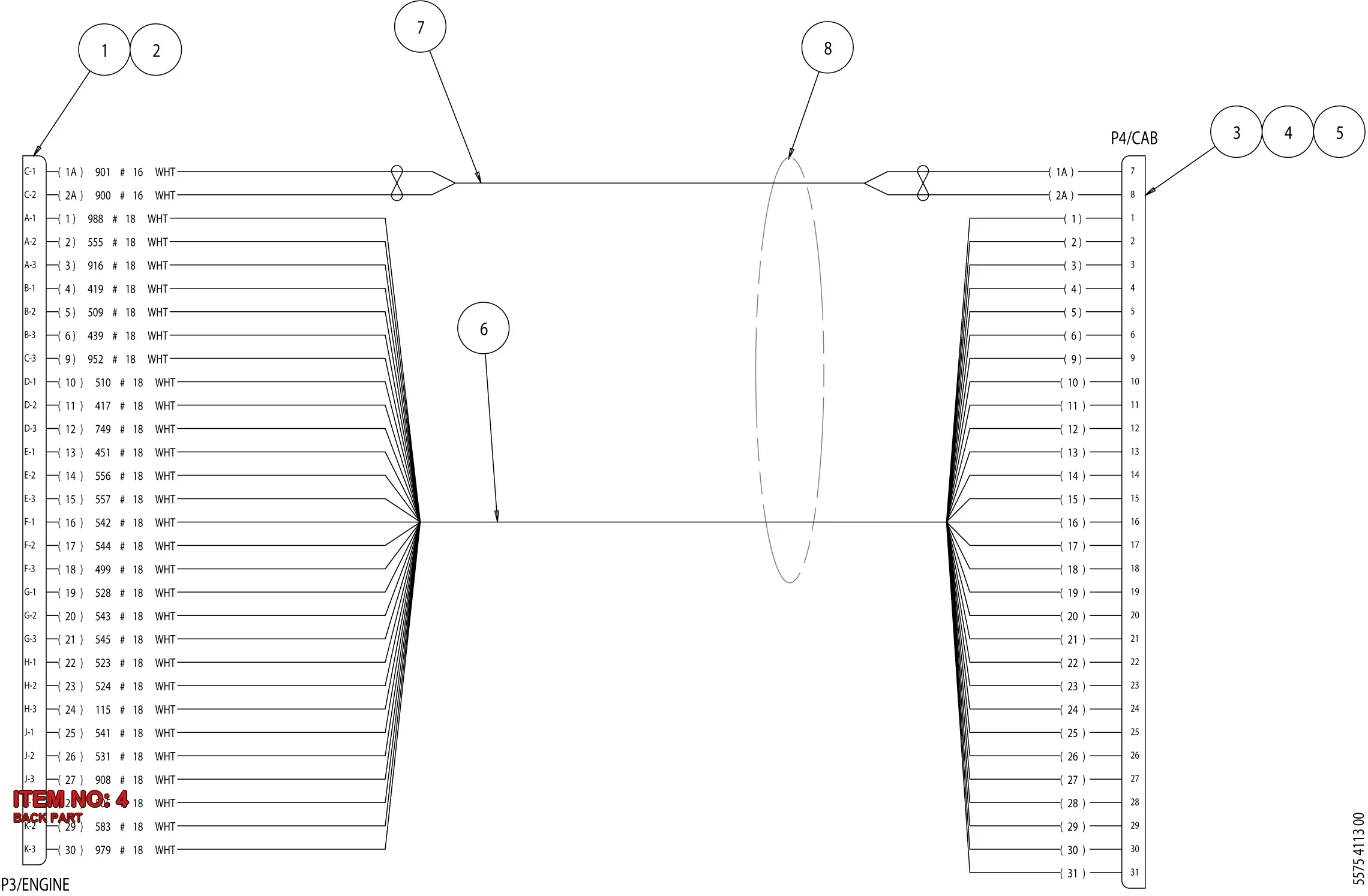5541 9095 00 BACK PART - Technical Drawing