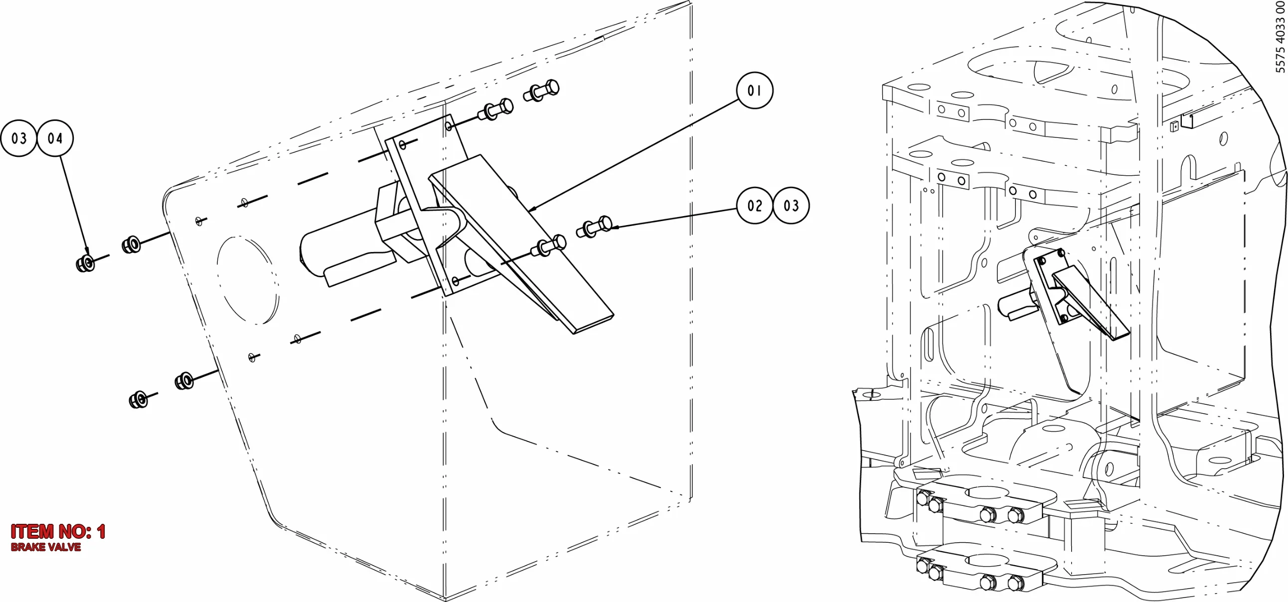 5542 0855 00 BRAKE VALVE - Technical Drawing