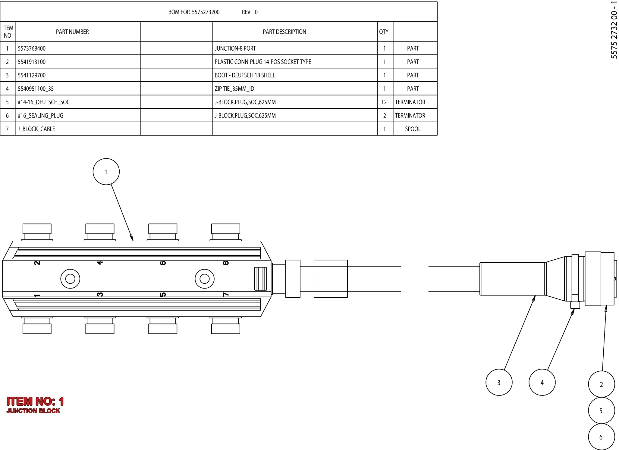 5573 7684 00 JUNCTION BLOCK - Technical Drawing