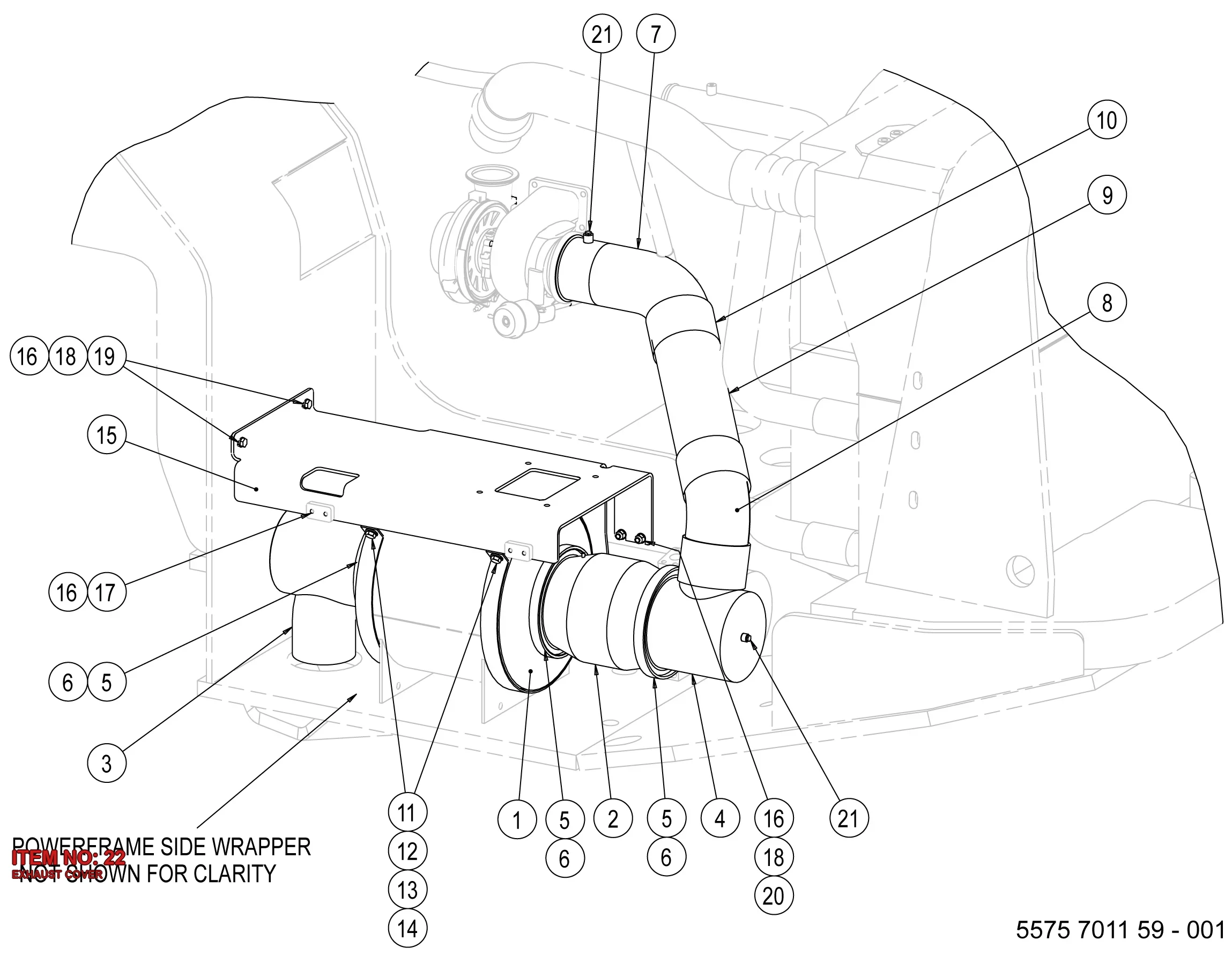 5575 5817 00 EXHAUST COVER - Technical Drawing