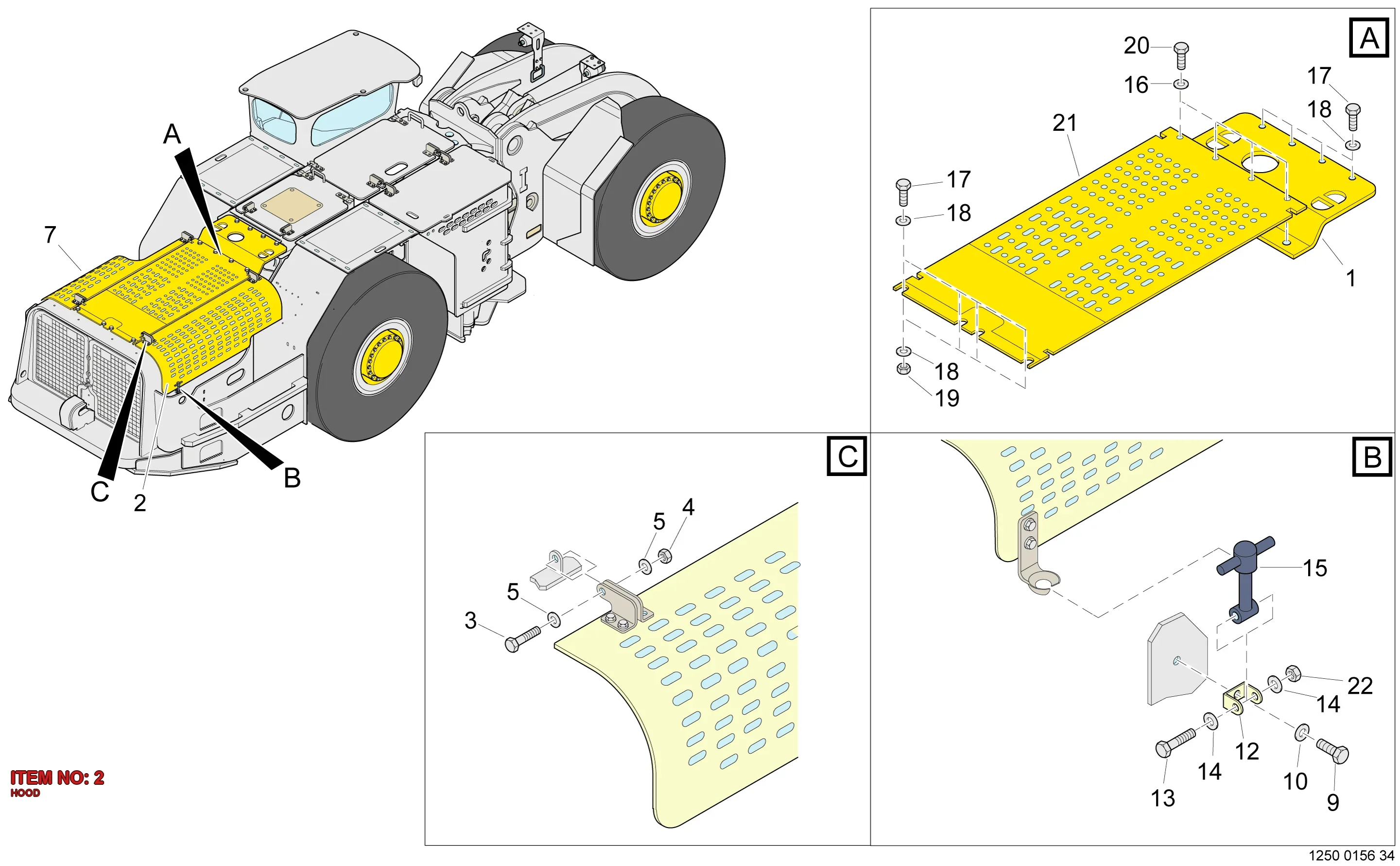 5575 6350 00 HOOD - Technical Drawing