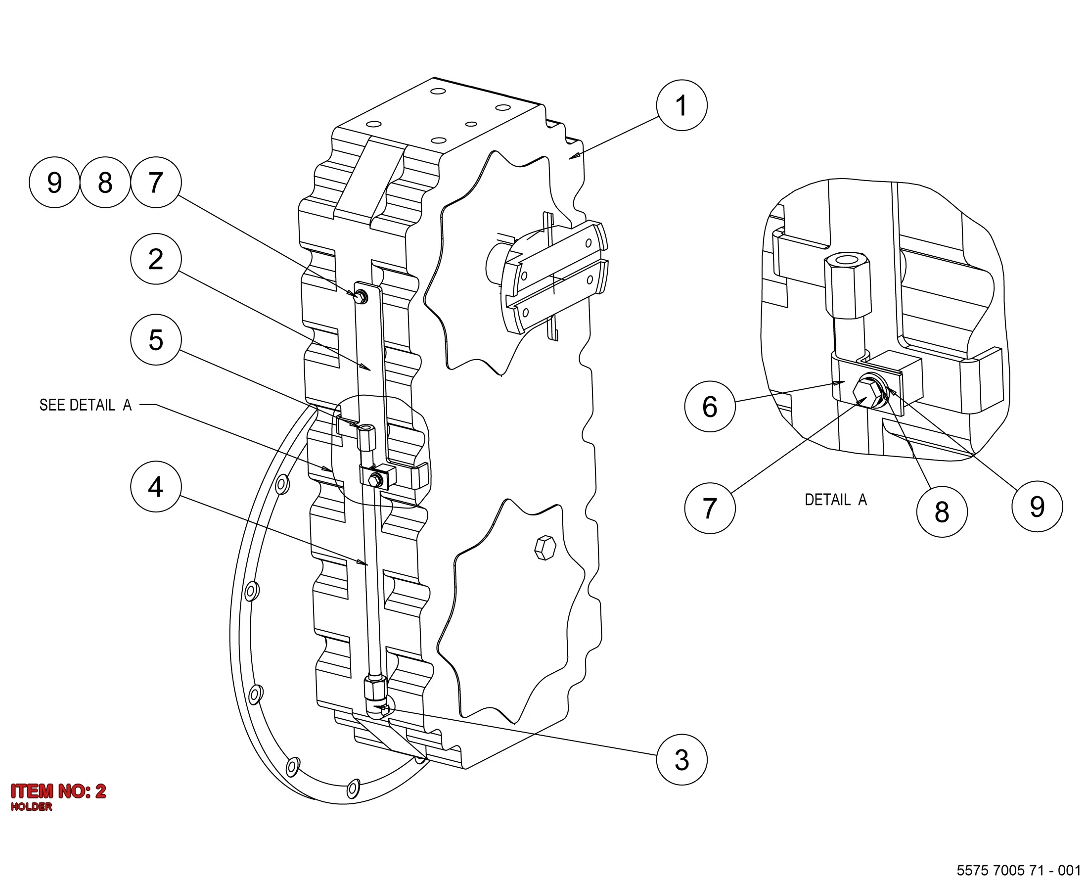 5575 7005 75 HOLDER - Technical Drawing