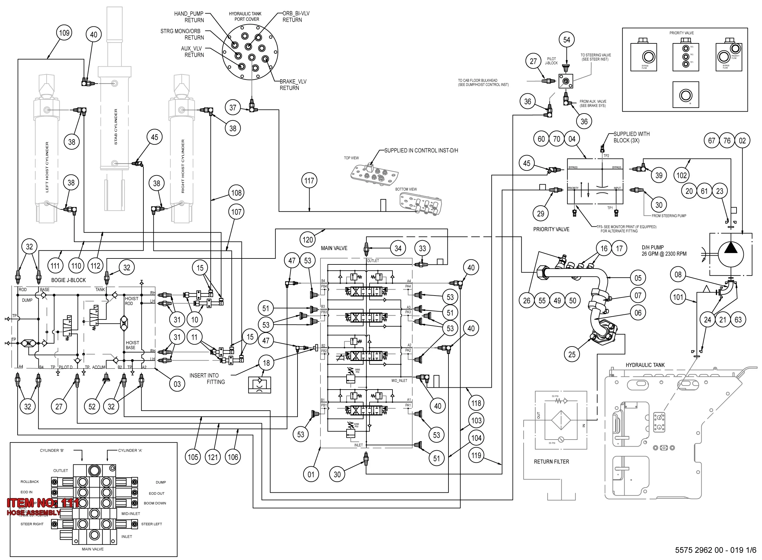 5575 7007 08 HOSE ASSEMBLY - Technical Drawing
