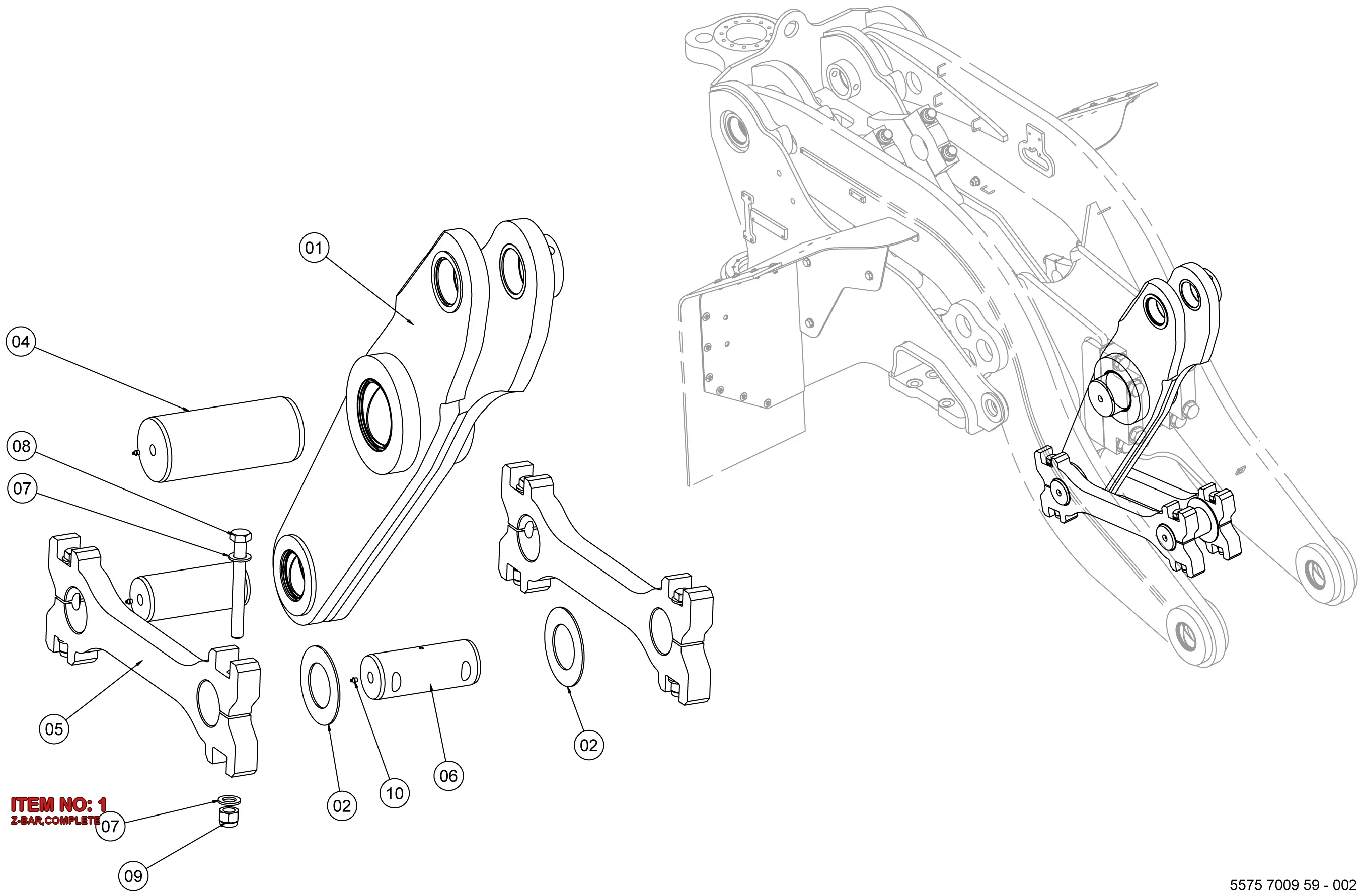 5575 7009 45 Z-BAR,COMPLETE - Technical Drawing