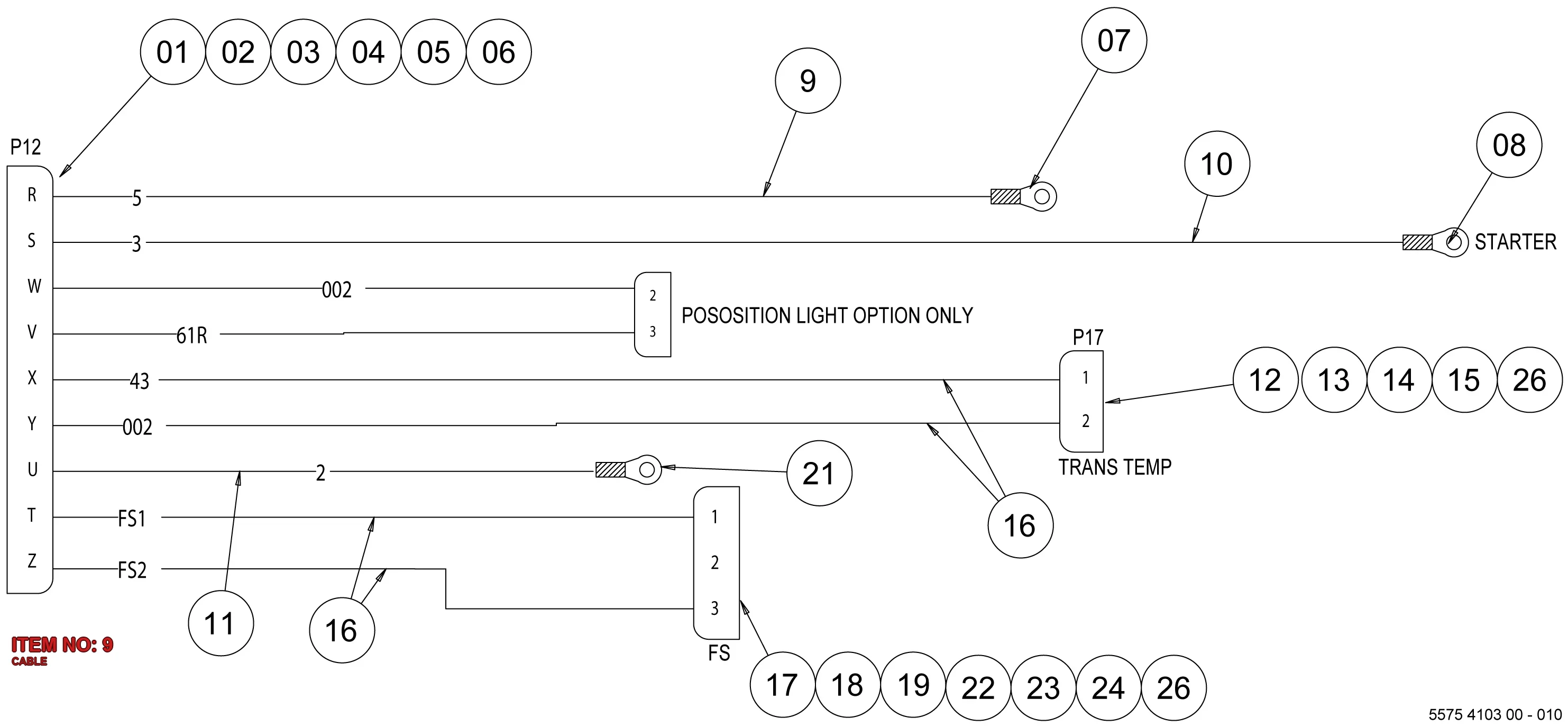 5580 0000 86 CABLE - Technical Drawing