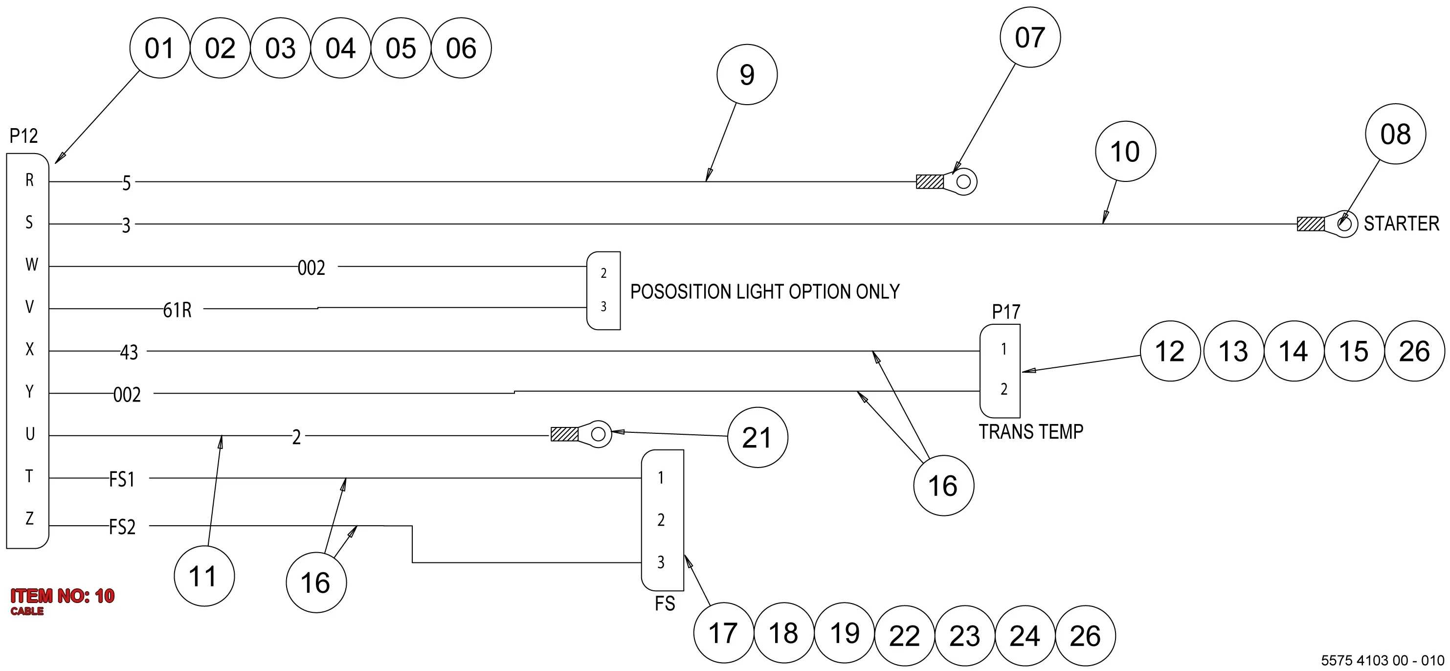 5580 0000 91 CABLE - Technical Drawing