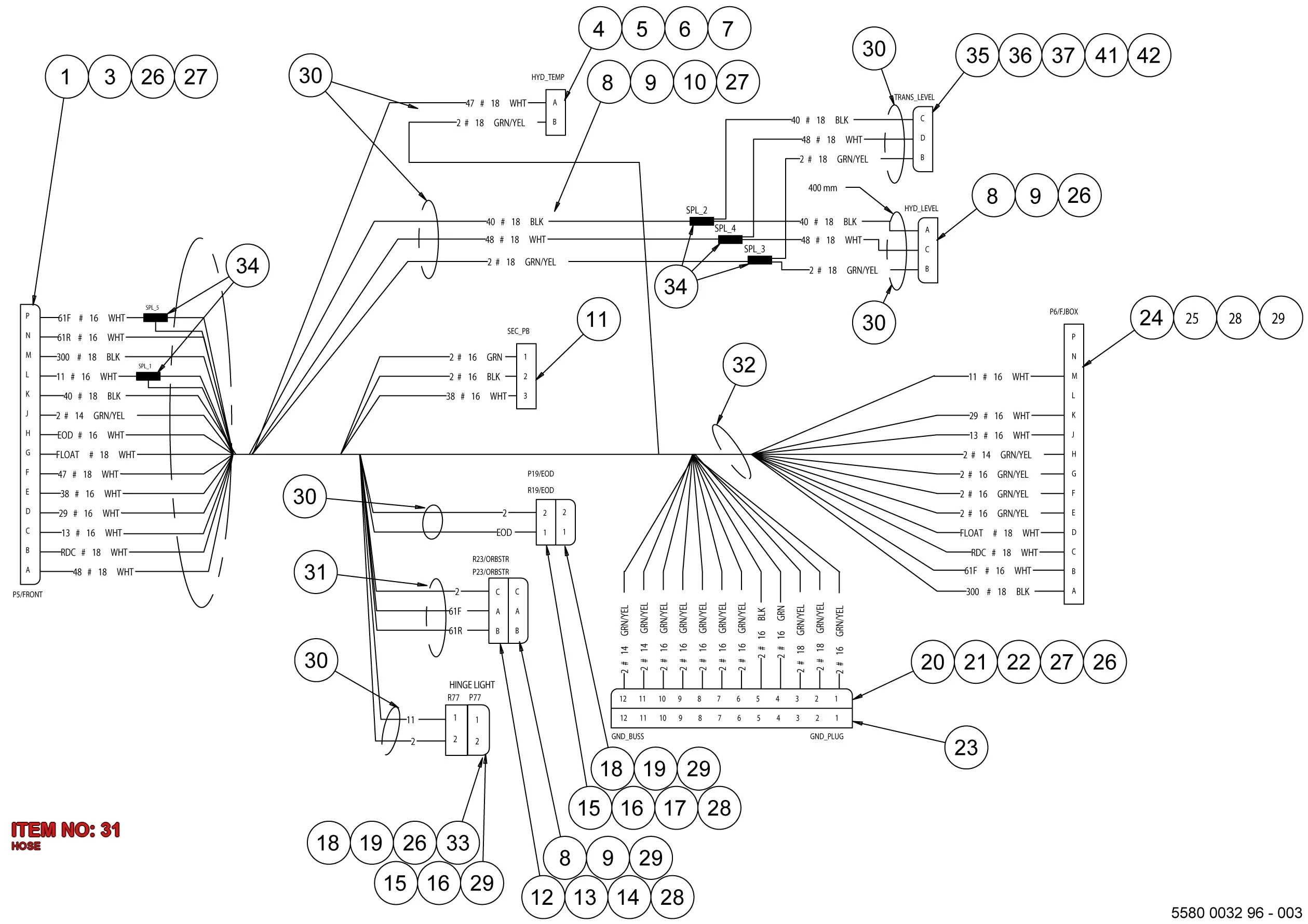 5580 0009 95 HOSE - Technical Drawing