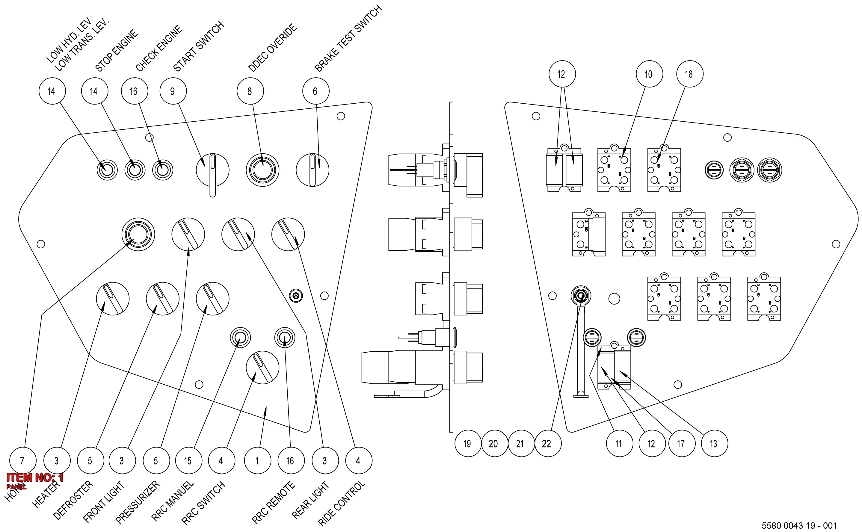 5580 0032 17 PANEL - Technical Drawing