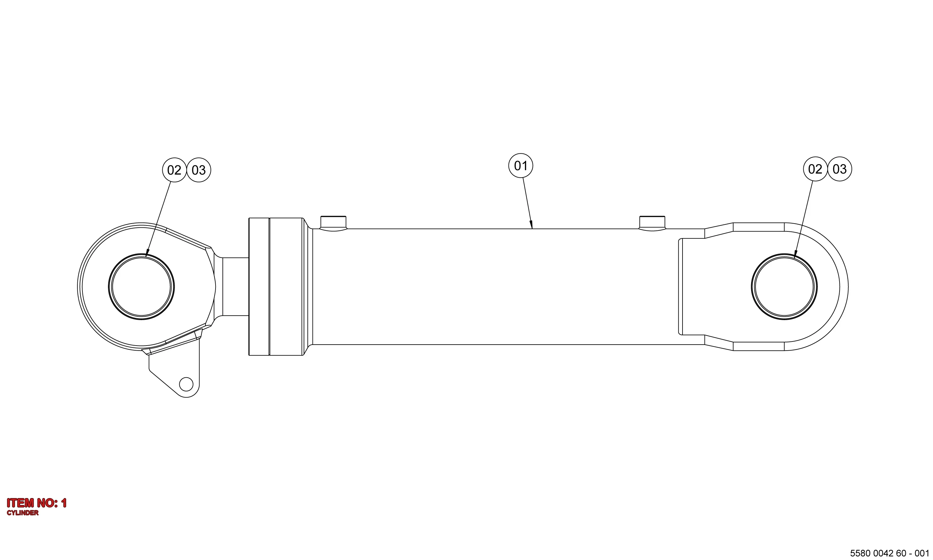 5580 0042 61 CYLINDER - Technical Drawing