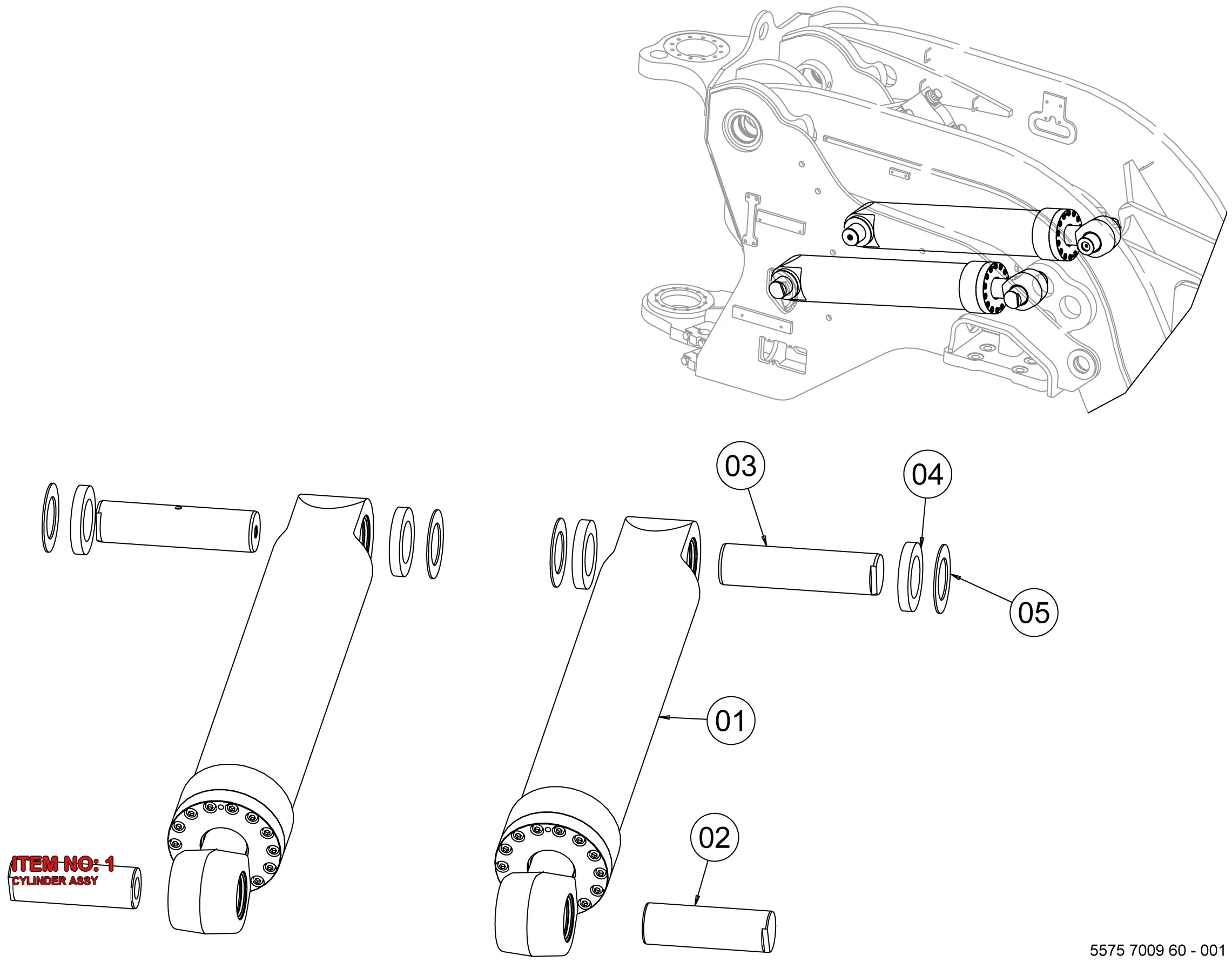 5580 0042 62 CYLINDER ASSY - Technical Drawing