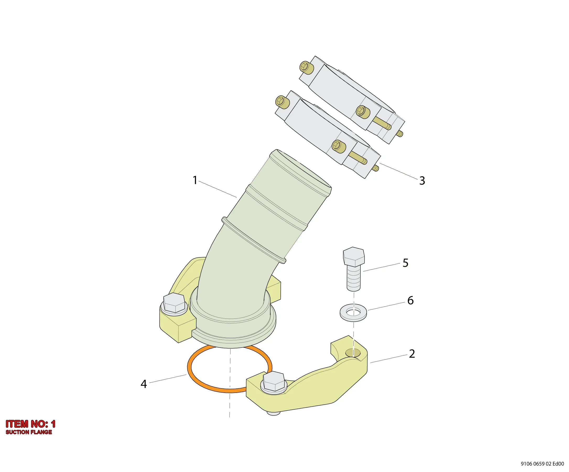 5580 0114 69 SUCTION FLANGE - Technical Drawing