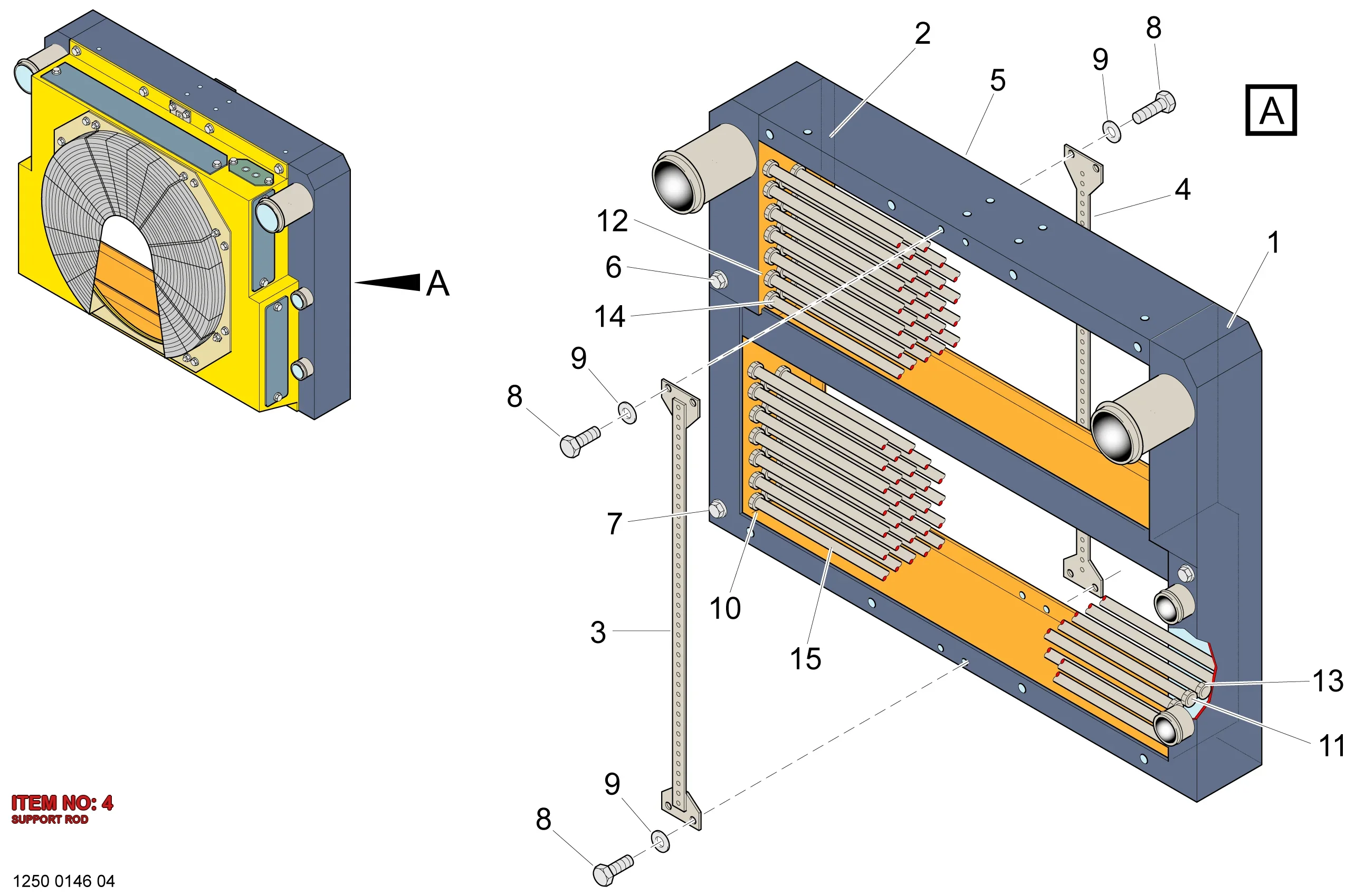 5590 0001 80 SUPPORT ROD - Technical Drawing