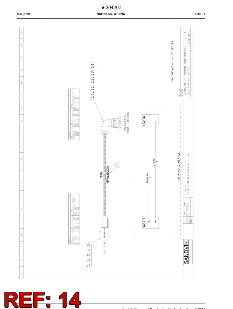 56001995 560 019 95 Connector part - Sandvik Technical Drawing