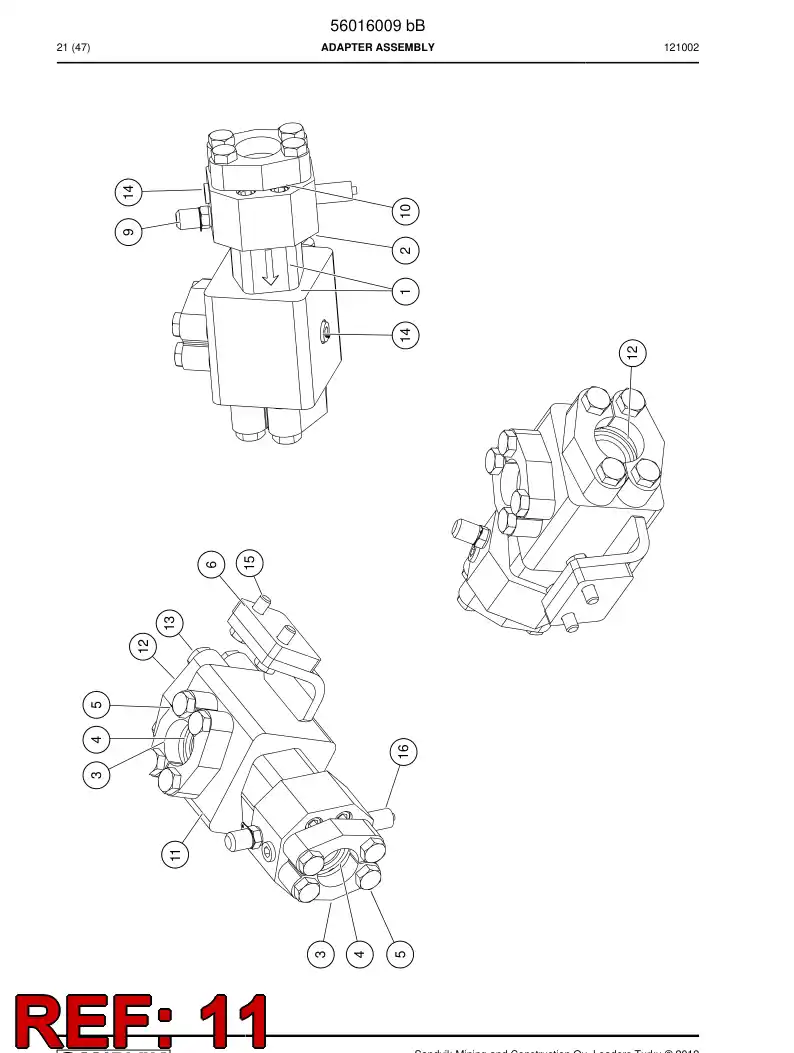 56002464 560 024 64 Hydraulic block assembly - Sandvik Technical Drawing