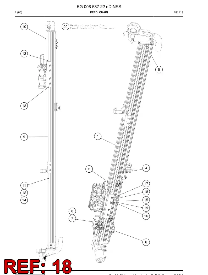 56002577 560 025 77 Clamp, Pipe - Sandvik Technical Drawing