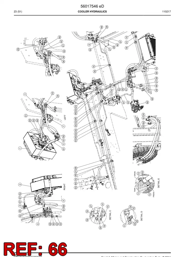 56002919 560 029 19 Hose, Hydraulic - Sandvik Technical Drawing