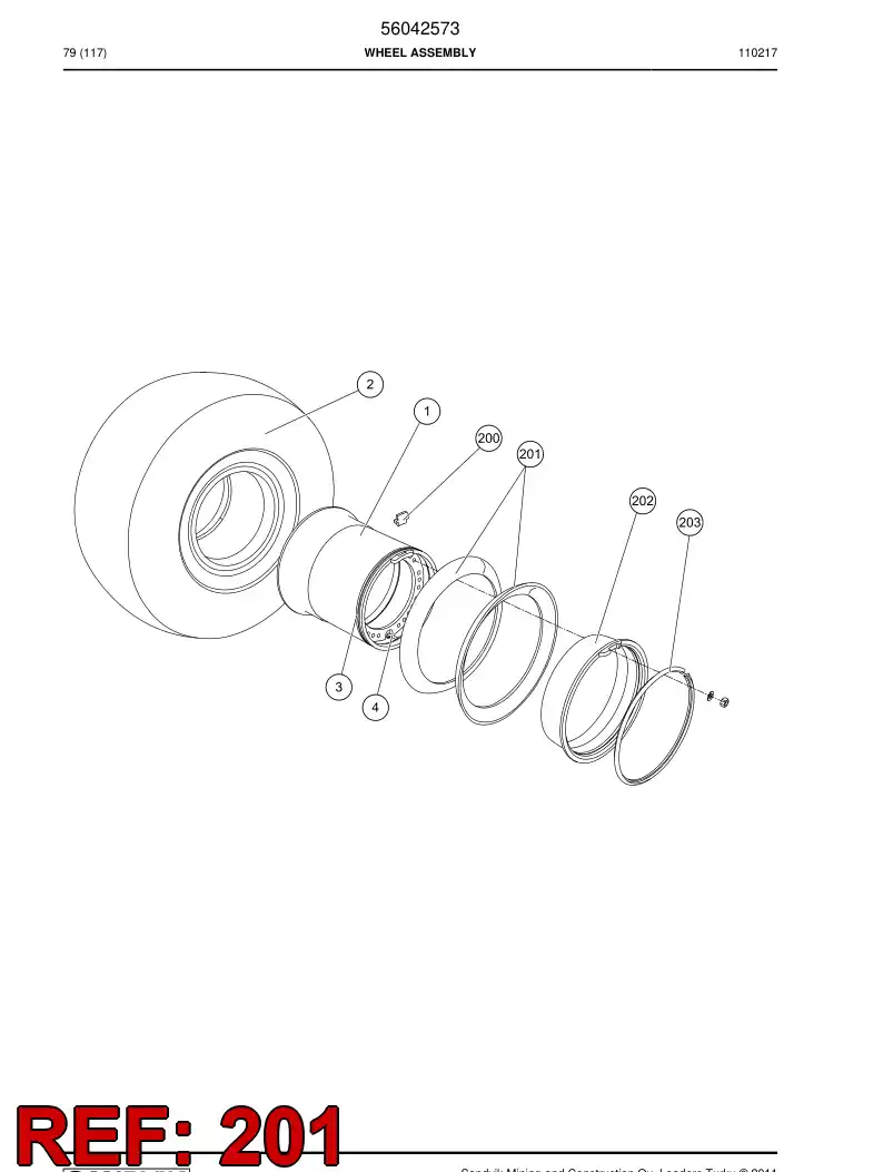 56003065 560 030 65 Side ring - Sandvik Technical Drawing