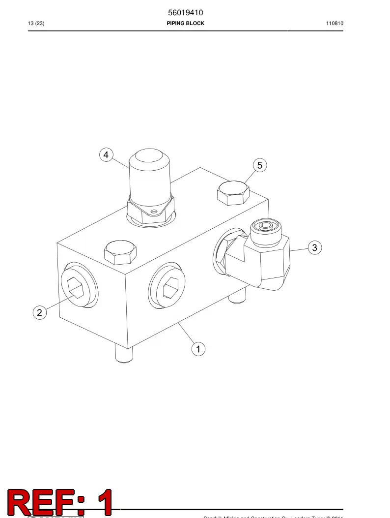 56003375 560 033 75 Divider block - Sandvik Technical Drawing