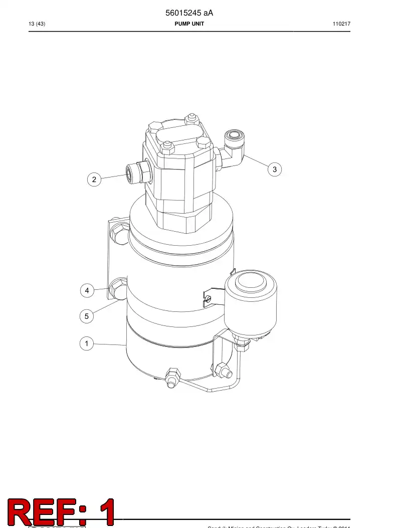 56005916 560 059 16 Pump unit - Sandvik Technical Drawing
