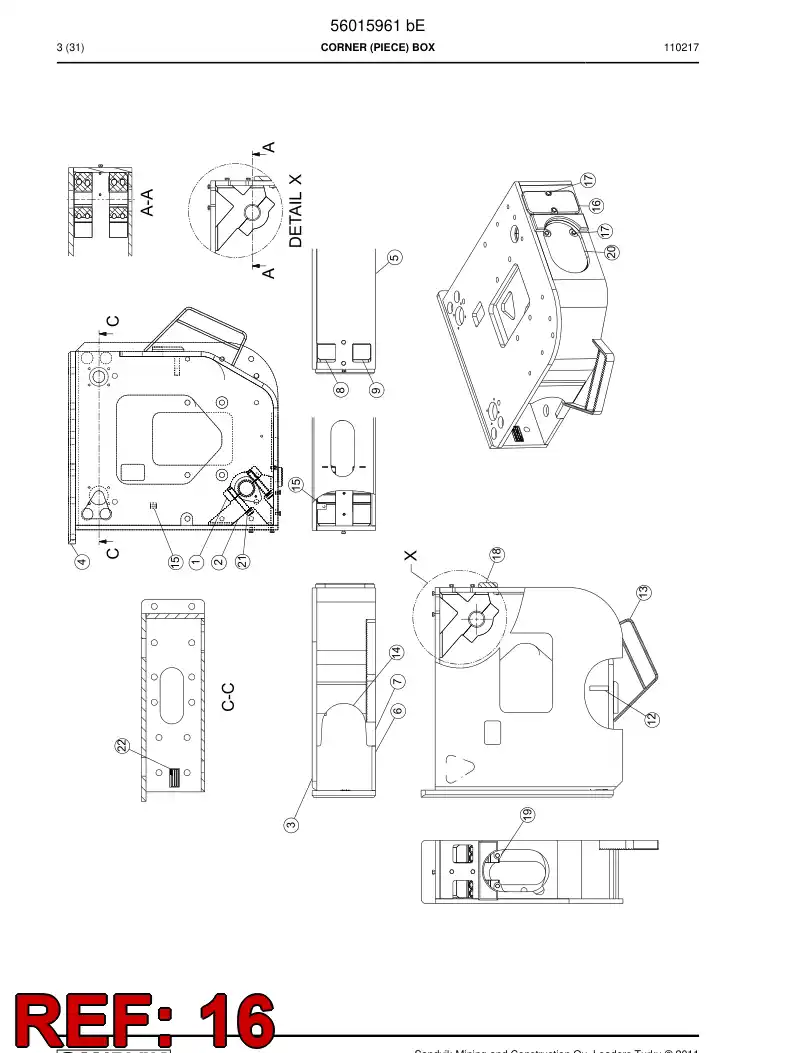 56006226 560 062 26 Plate - Sandvik Technical Drawing