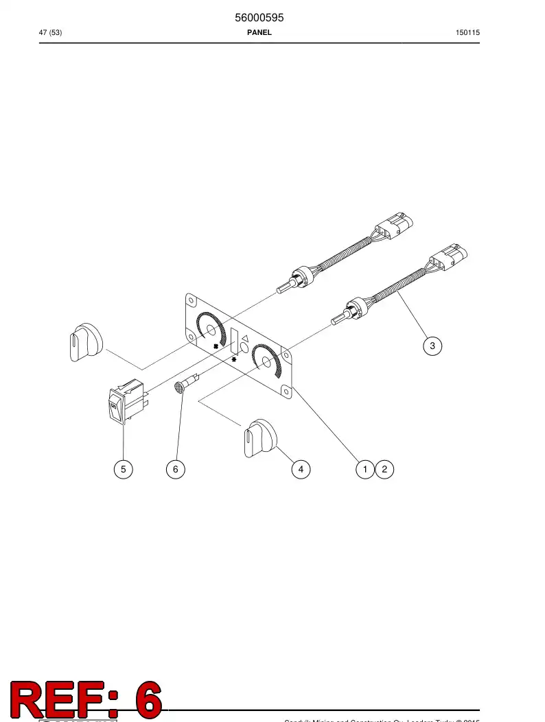 56006725 560 067 25 Lamp - Sandvik Technical Drawing